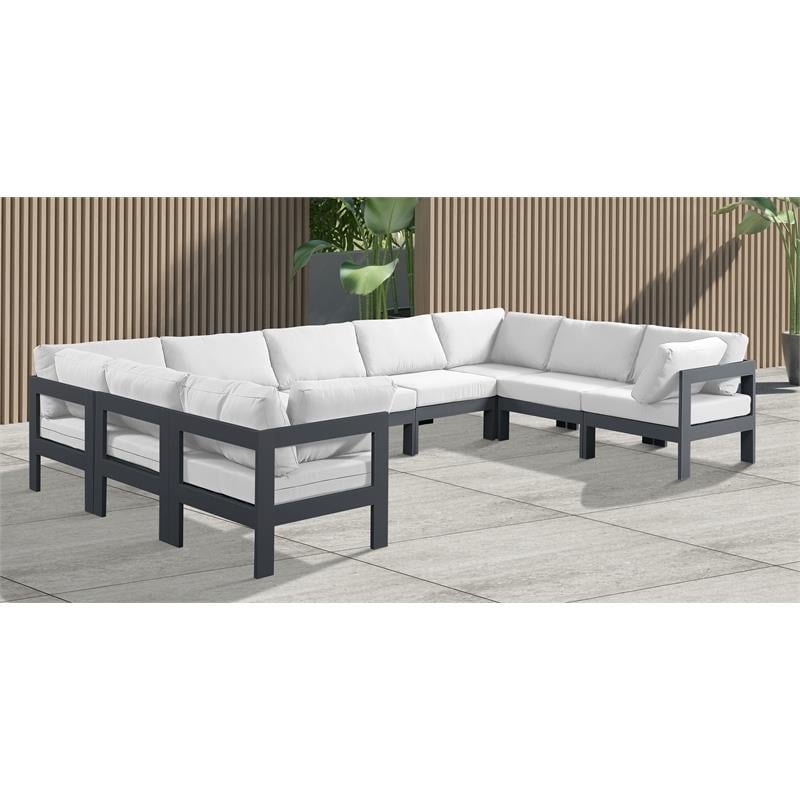 Meridian Furniture Nizuc White Outdoor Patio Modular Sectional