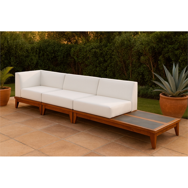 Meridian Furniture Rio Off White Water Resisting Fabric Modular Sofa