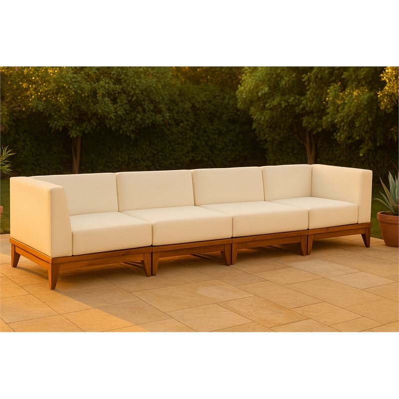 Meridian Furniture Rio Off White Water Resisting Fabric Modular Sofa