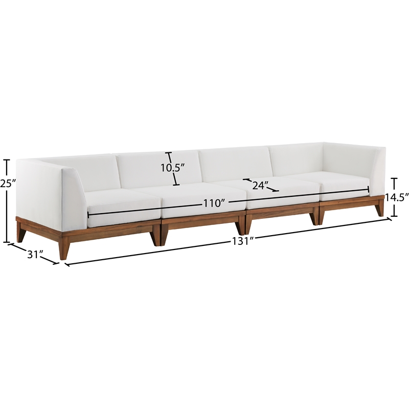 Meridian Furniture Rio Off White Water Resisting Fabric Modular Sofa