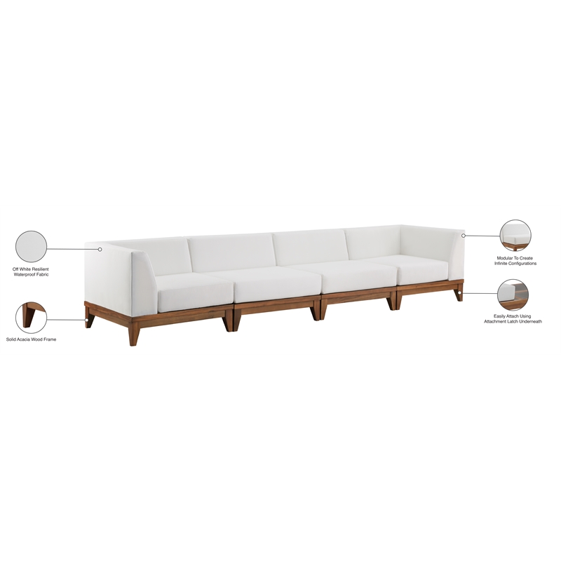 Meridian Furniture Rio Off White Water Resisting Fabric Modular Sofa