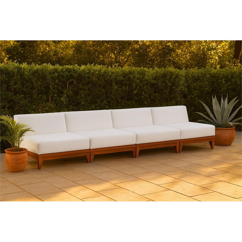 Meridian Furniture Rio Off White Water Resisting Fabric Modular Sofa