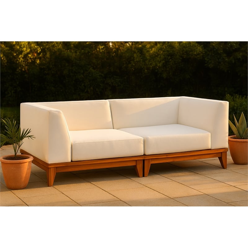 Meridian Furniture Rio Off White Water Resisting Fabric Modular Sofa