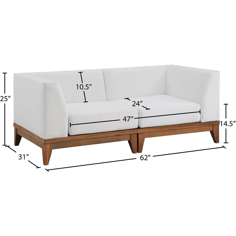 Meridian Furniture Rio Off White Water Resisting Fabric Modular Sofa