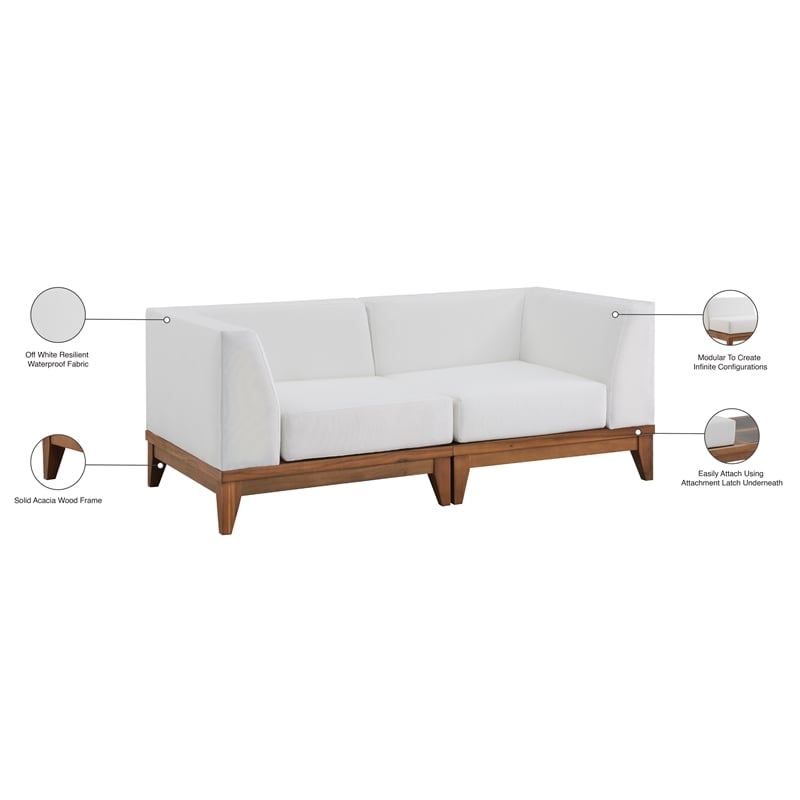 Meridian Furniture Rio Off White Water Resisting Fabric Modular Sofa