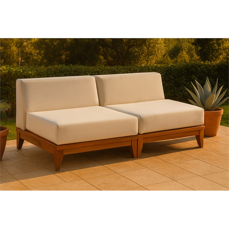 Meridian Furniture Rio Off White Water Resisting Fabric Modular Sofa