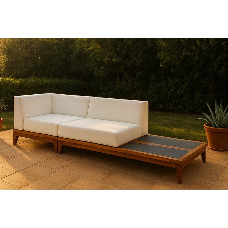 Meridian Furniture Rio Off White Water Resisting Fabric Modular Sofa