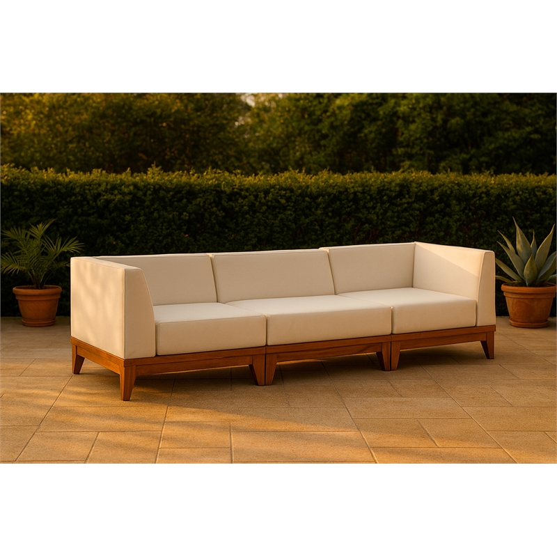 Meridian Furniture Rio Off White Water Resisting Fabric Modular Sofa