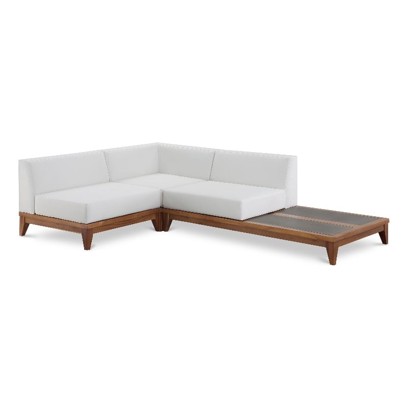 Meridian Furniture Rio Off White Water Resisting Fabric Modular Sectional