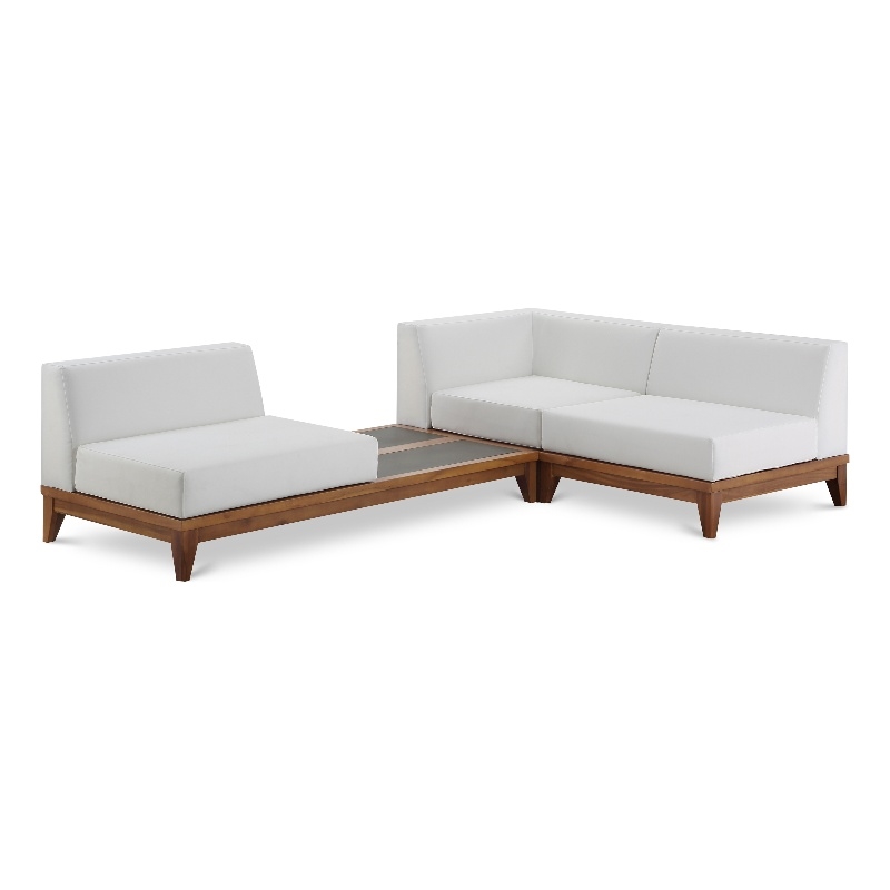 Meridian Furniture Rio Off White Water Resisting Fabric Modular Sectional