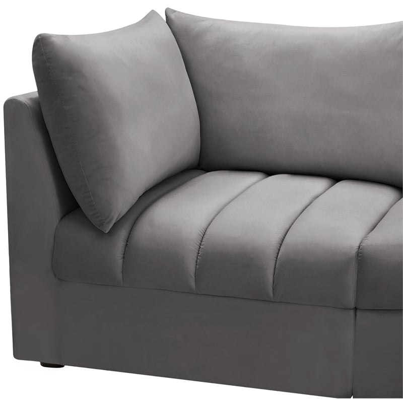 Meridian Furniture Jacob Grey Velvet Modular Sectional