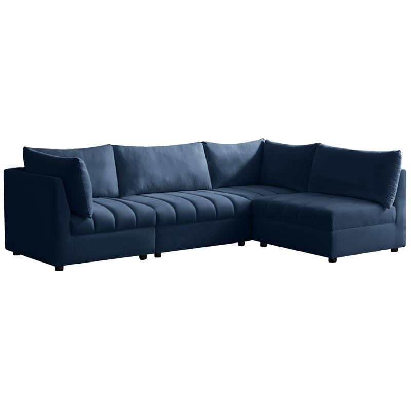 Meridian Furniture Jacob Navy Velvet Modular Sectional