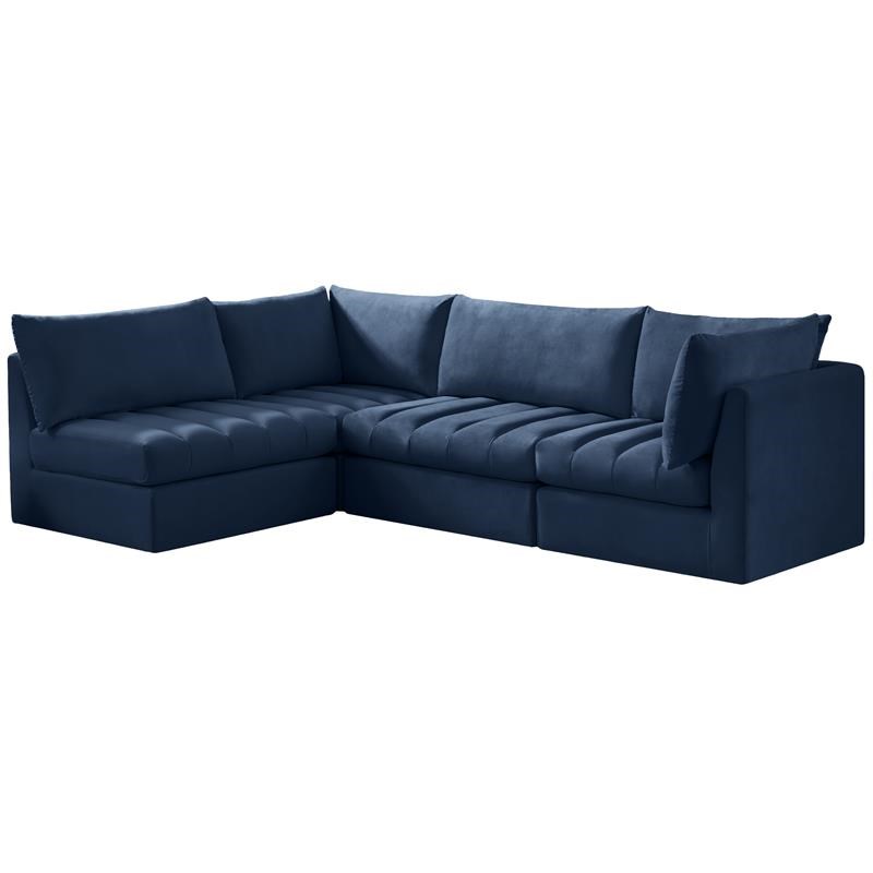 Meridian Furniture Jacob Navy Velvet Modular Sectional