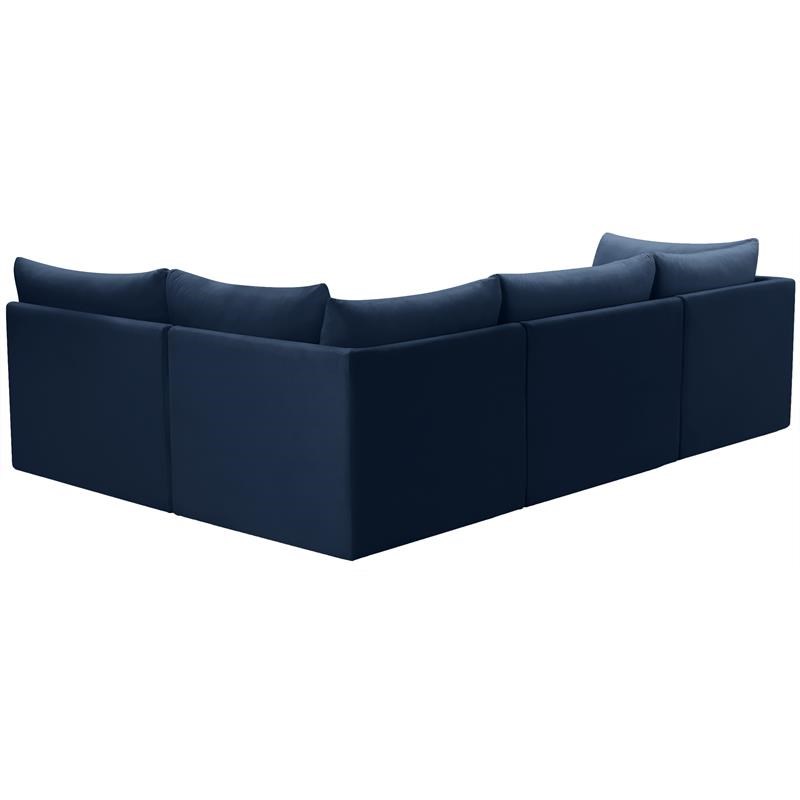Meridian Furniture Jacob Navy Velvet Modular Sectional