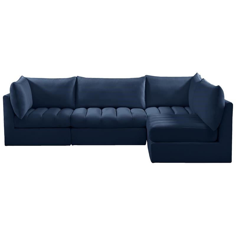 Meridian Furniture Jacob Navy Velvet Modular Sectional
