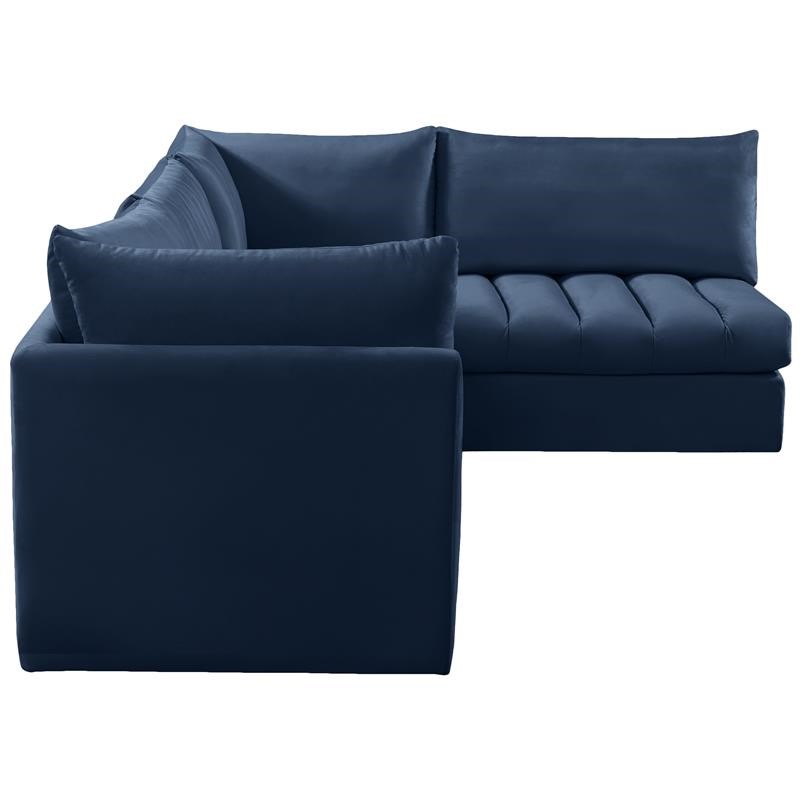 Meridian Furniture Jacob Navy Velvet Modular Sectional