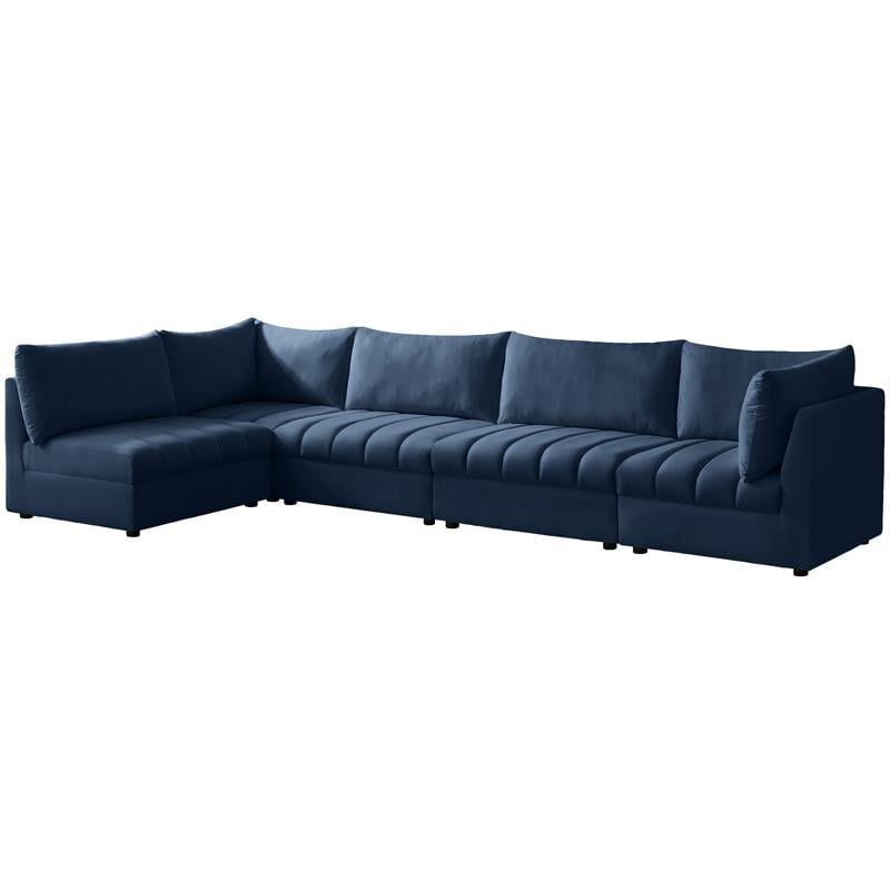 Meridian Furniture Jacob Navy Velvet Modular Sectional