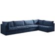 Meridian Furniture Jacob Navy Velvet Modular Sectional