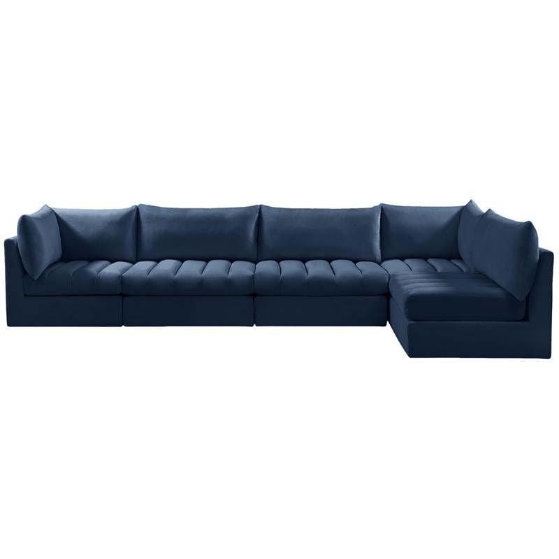 Meridian Furniture Jacob Navy Velvet Modular Sectional
