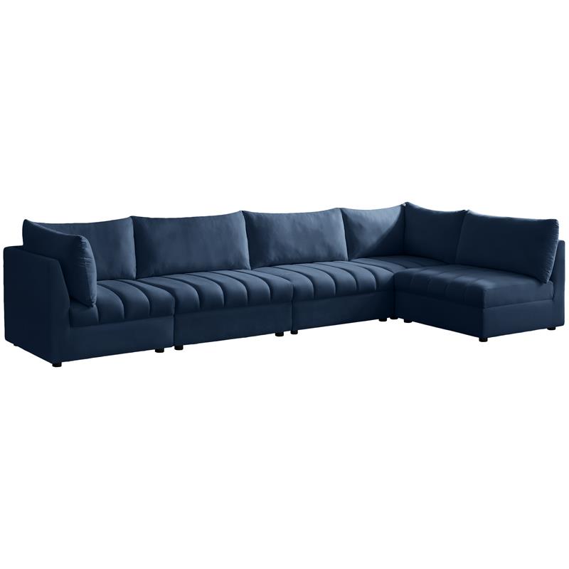 Meridian Furniture Jacob Navy Velvet Modular Sectional