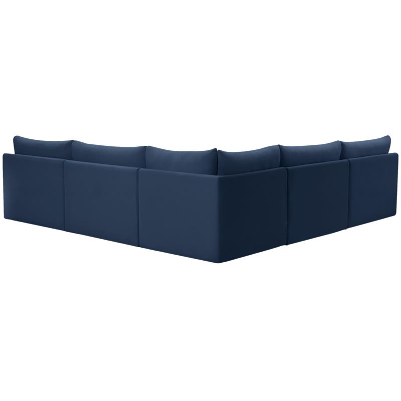 Meridian Furniture Jacob Navy Velvet Modular Sectional