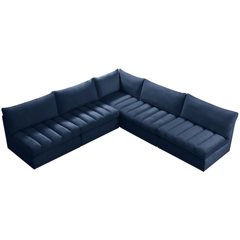 Meridian Furniture Jacob Navy Velvet Modular Sectional