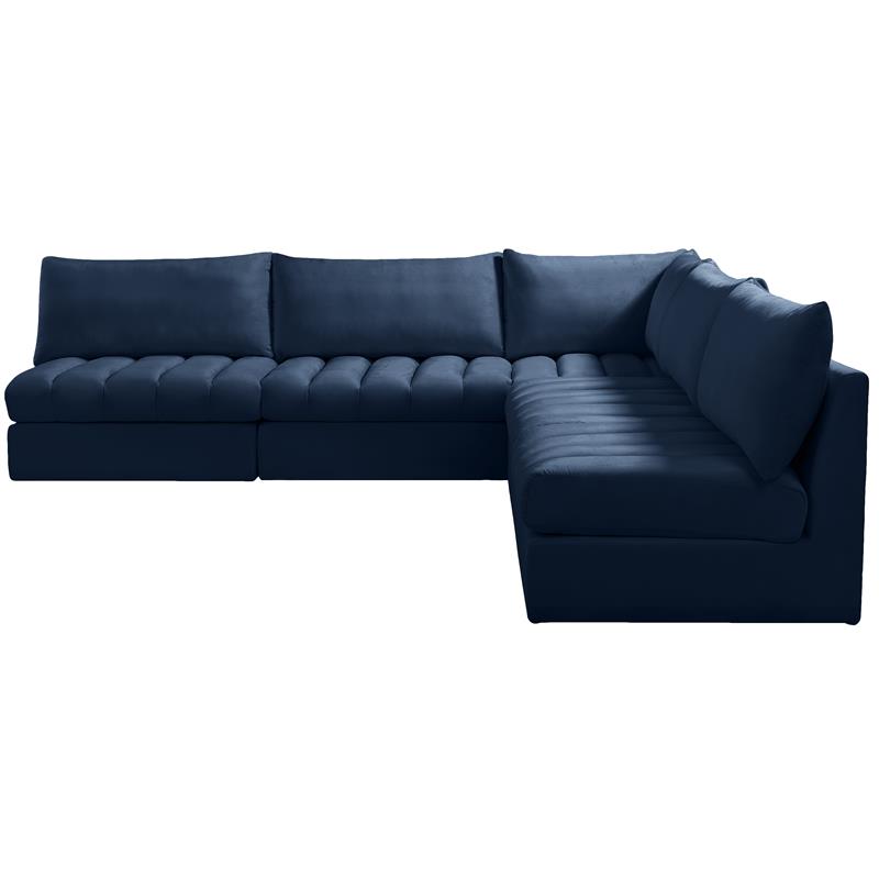 Meridian Furniture Jacob Navy Velvet Modular Sectional