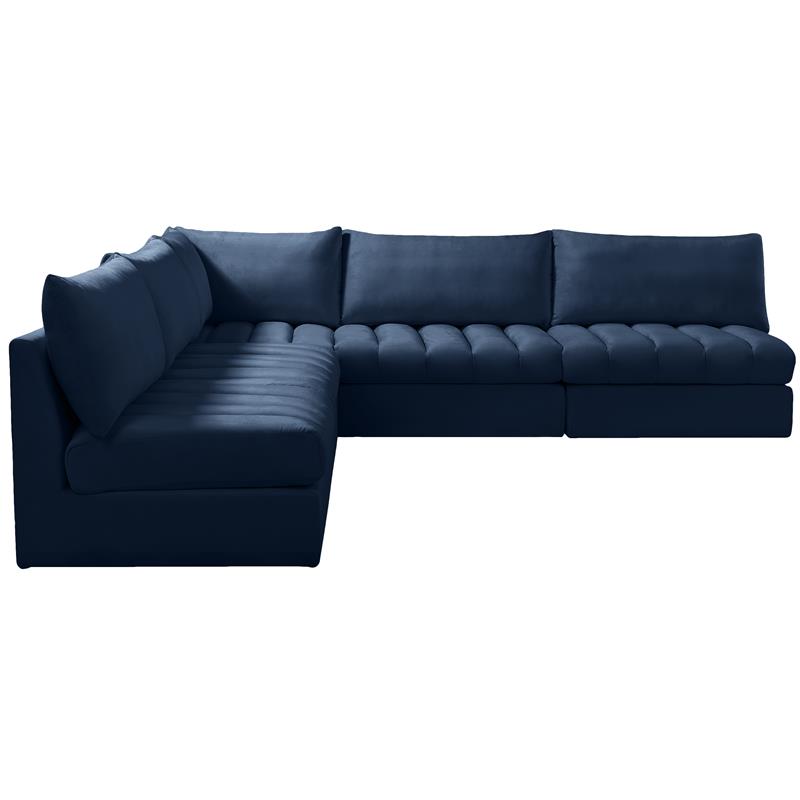 Meridian Furniture Jacob Navy Velvet Modular Sectional