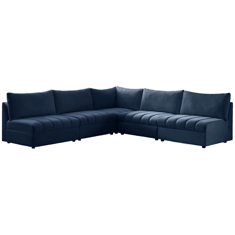 Meridian Furniture Jacob Navy Velvet Modular Sectional