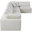 Meridian Furniture Serene Cream Linen Fabric Deluxe Modular Sectional