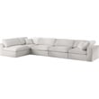 Meridian Furniture Serene Cream Linen Fabric Deluxe Modular Sectional