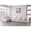 Meridian Furniture Serene Cream Linen Fabric Deluxe Modular Sectional