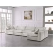 Meridian Furniture Serene Cream Linen Fabric Deluxe Modular Sectional