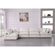 Meridian Furniture Serene Cream Linen Fabric Deluxe Modular Sectional