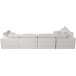 Meridian Furniture Serene Cream Linen Fabric Deluxe Modular Sectional