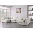 Meridian Furniture Serene Cream Linen Fabric Deluxe Modular Sectional