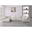 Meridian Furniture Serene Cream Linen Fabric Deluxe Modular Sectional