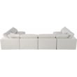 Meridian Furniture Serene Cream Linen Fabric Deluxe Modular Sectional