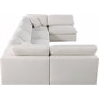 Meridian Furniture Serene Cream Linen Fabric Deluxe Modular Sectional