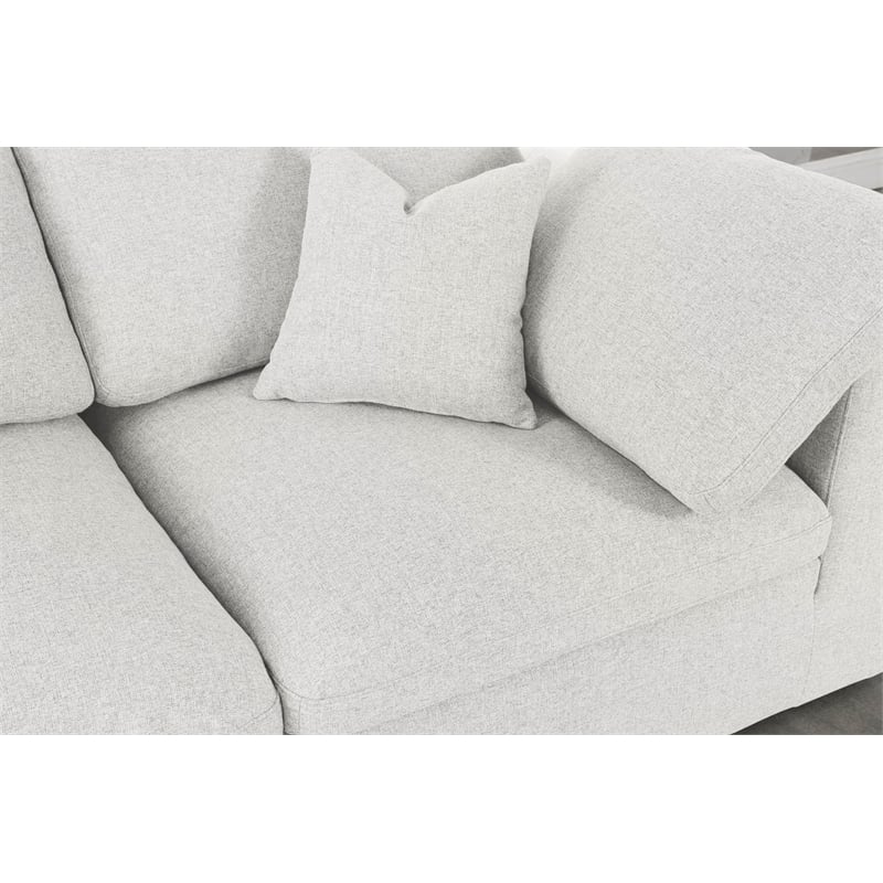 Meridian Furniture Serene Cream Linen Fabric Deluxe Modular Sectional