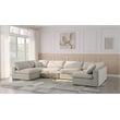 Meridian Furniture Serene Cream Linen Fabric Deluxe Modular Sectional