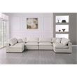 Meridian Furniture Serene Cream Linen Fabric Deluxe Modular Sectional