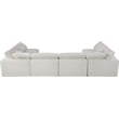 Meridian Furniture Serene Cream Linen Fabric Deluxe Modular Sectional