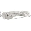 Meridian Furniture Serene Cream Linen Fabric Deluxe Modular Sectional