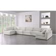 Meridian Furniture Serene Cream Linen Fabric Deluxe Modular Sectional