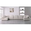 Meridian Furniture Serene Cream Linen Fabric Deluxe Modular Sectional