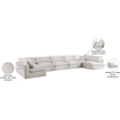 Meridian Furniture Serene Cream Linen Fabric Deluxe Modular Sectional
