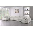 Meridian Furniture Serene Cream Linen Fabric Deluxe Modular Sectional
