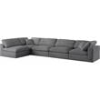 Meridian Furniture Serene Grey Linen Fabric Deluxe Modular Sectional