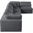 Meridian Furniture Serene Grey Linen Fabric Deluxe Modular Sectional